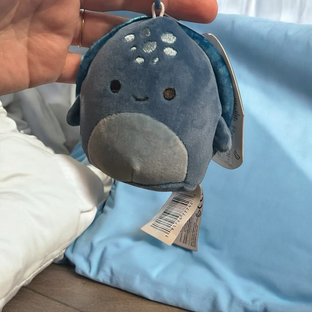 Squishmallows Truman Turtle Plush Toy Keychain Blue Small